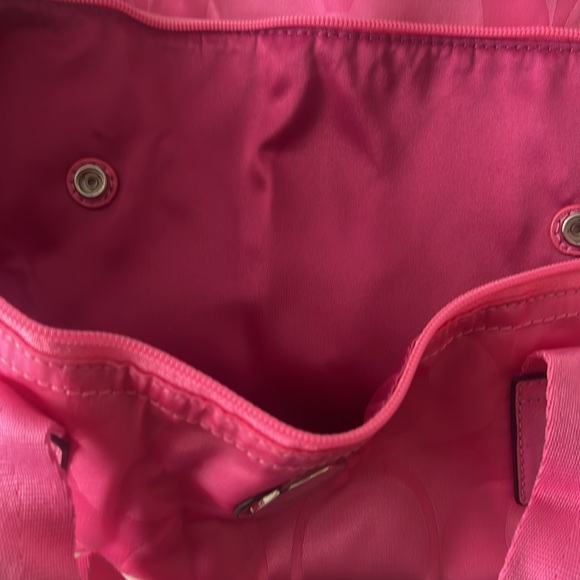 Coach F77321 Signature Nylon Medium Packable Weekender Zip Tote Hot Pink 2 Piece - Picture 4 of 8